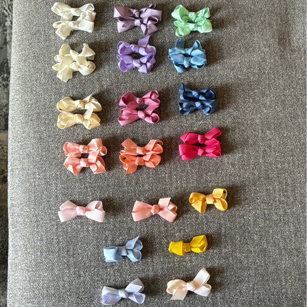Colorful Bow Hair Clips Set